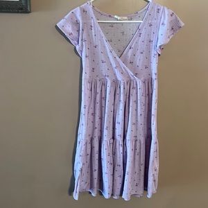 JESSICA SIMPSON. Purple babydoll dress. Purple flowers. Ruffle. Size small.